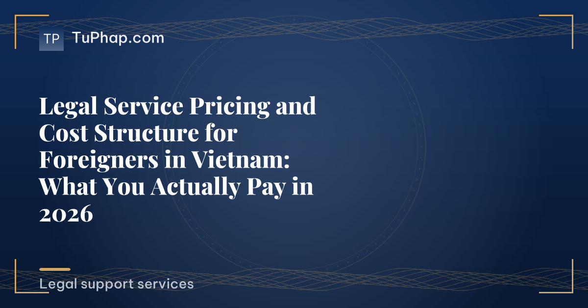 Legal Service Pricing and Cost Structure for Foreigners in Vietnam: What You Actually Pay in 2026