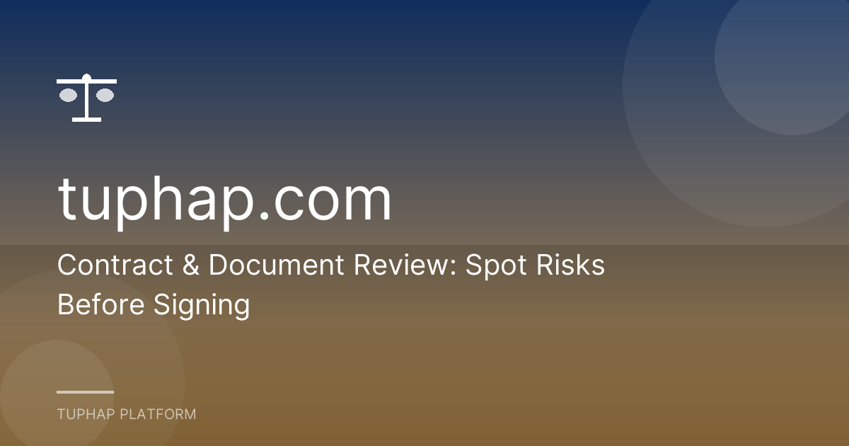 Contract & Document Review: Spot Risks Before Signing