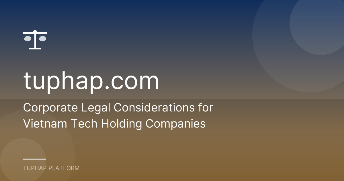 Corporate Legal Considerations for Vietnam Tech Holding Companies