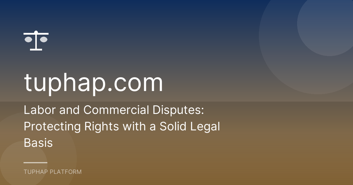 Labor and Commercial Disputes: Protecting Rights with a Solid Legal Basis