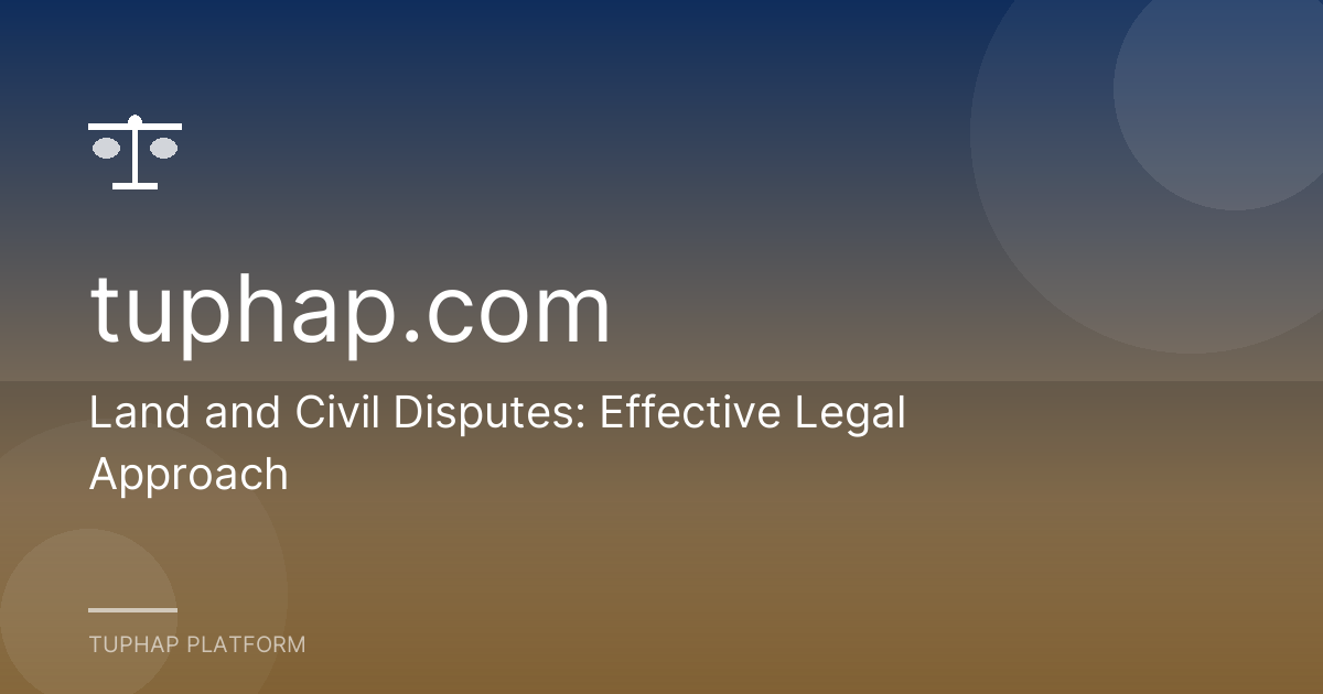 Land and Civil Disputes: Effective Legal Approach