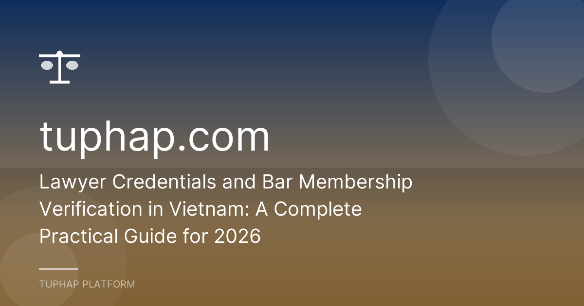 Lawyer Credentials and Bar Membership Verification in Vietnam: A Complete Practical Guide for 2026