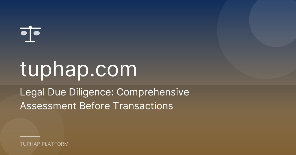 Legal Due Diligence: Comprehensive Assessment Before Transactions