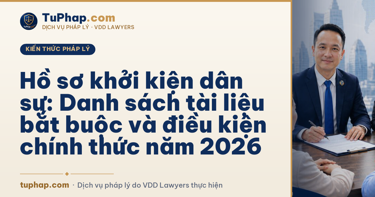 Hồ sơ khởi kiện dân sự: Danh sách tài liệu bắt buộc và điều kiện chính thức năm 2026