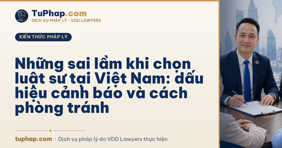 Những sai lầm khi chọn luật sư tại Việt Nam: dấu hiệu cảnh báo và cách phòng tránh